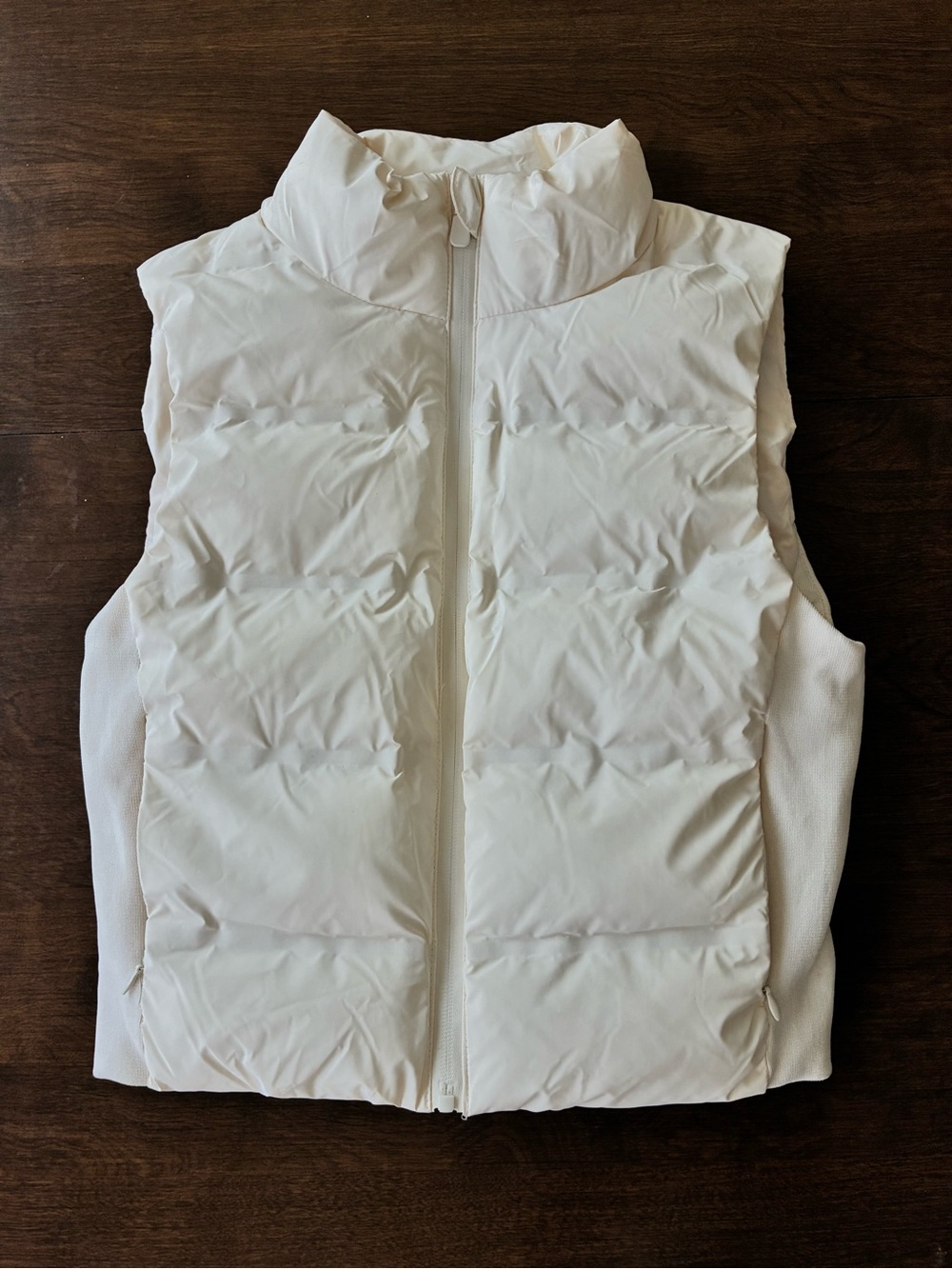 Love Tree Women's Cream Quilted Puffer Vest with Stand Collar